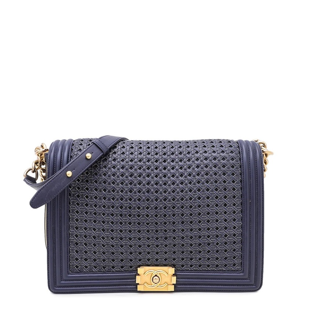 Chanel Boy Flap Bag Braided Sheepskin XL Woven